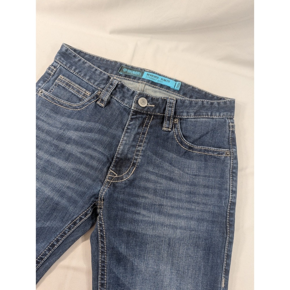 Rock & Roll Revolver Straight Slim Men's Jeans 29x34 Tall Long  Rodeo Cowboy